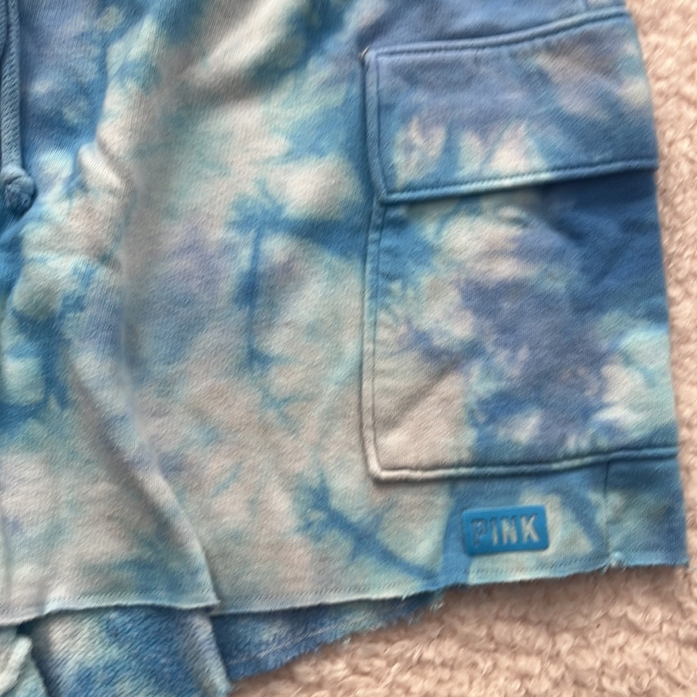 PINK tye dye lounge shorts - Picture 2 of 3
